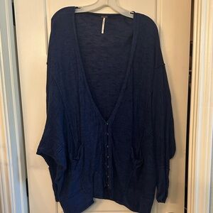 Free people Blue Cardigan Sweater